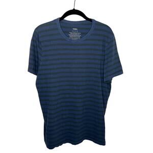 FOSSIL / blue green classic striped crew neck tee / L